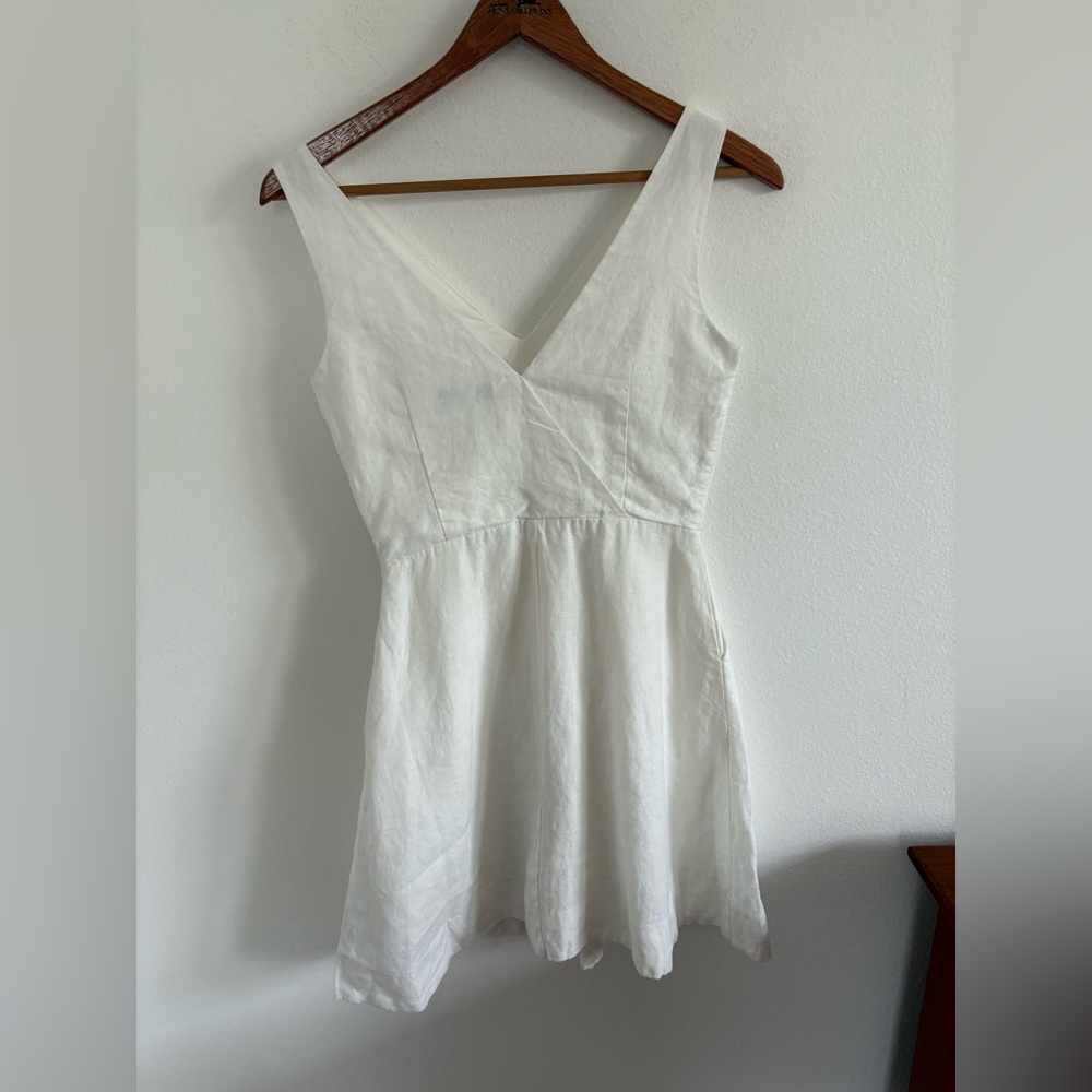 Gap 100% Linen Fit & Flare Preppy Sleeveless Dress size 0P - Picture 6 of 12